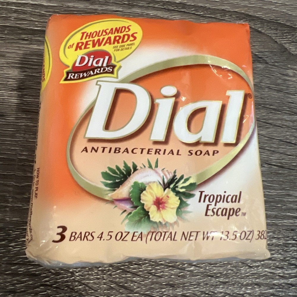 Dial Tropical Escape Antibacterial Soap 3 Bars 4.5oz Each Sealed  Discontinued